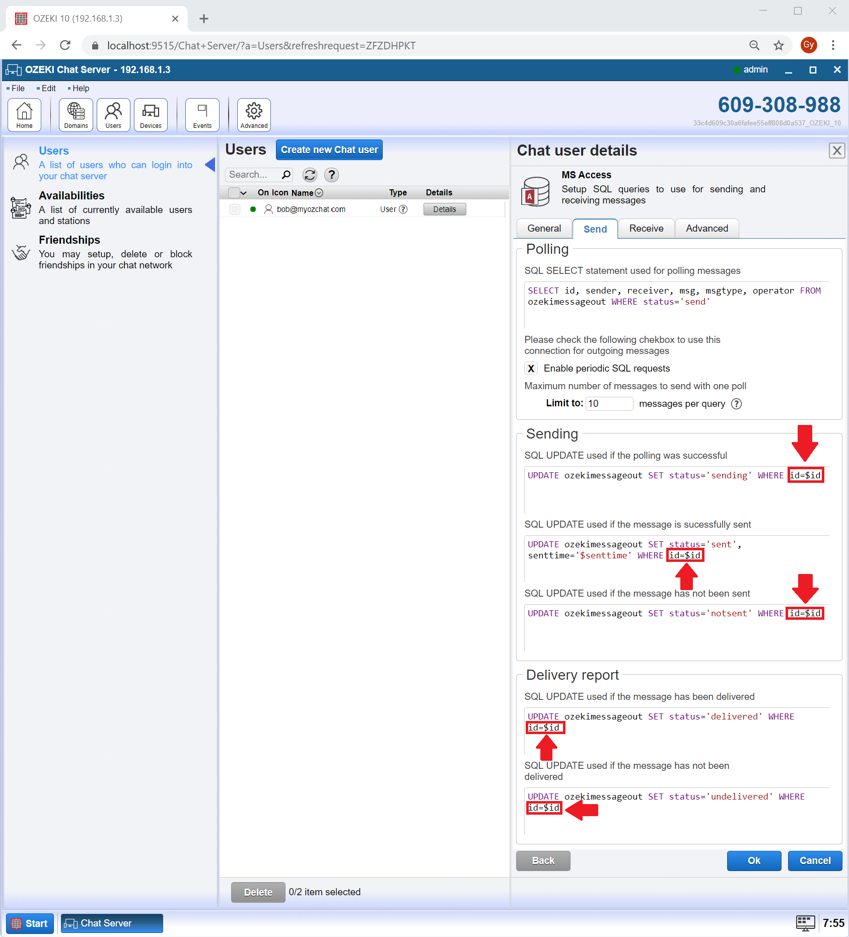 modify send queries