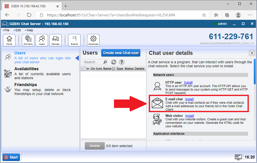 install email chat