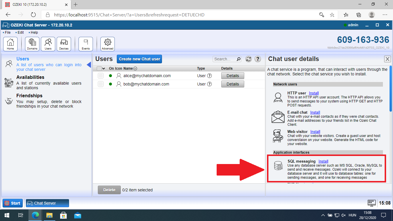 sql messaging